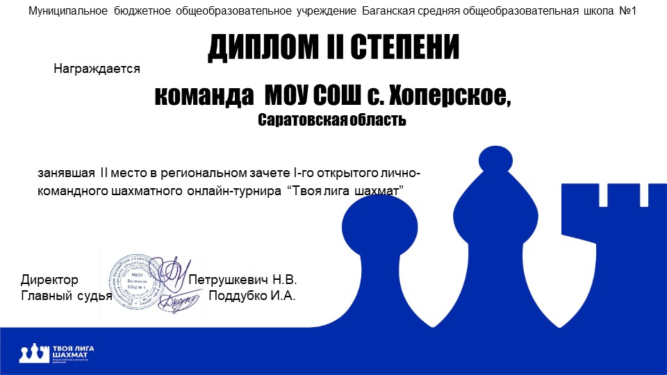 Твоя лига шахмат.